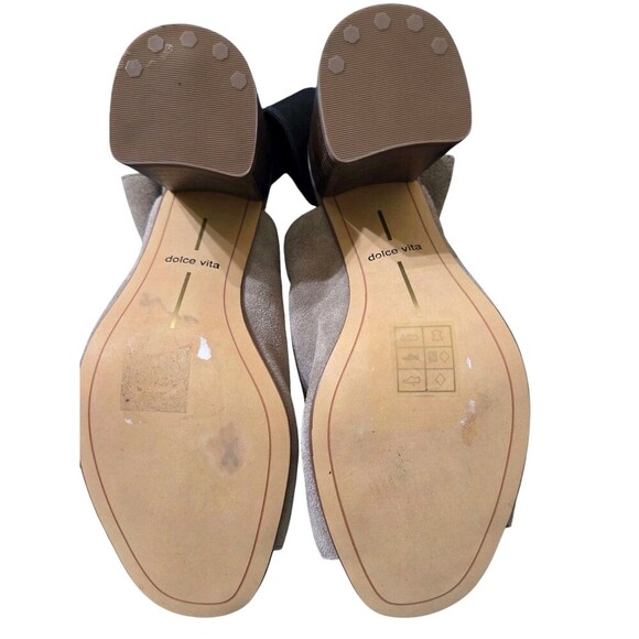 Dolce Vita Rayne Bootie Women 7.5 Ankle Taupe Suede Slingback Heel - Picture 11 of 14